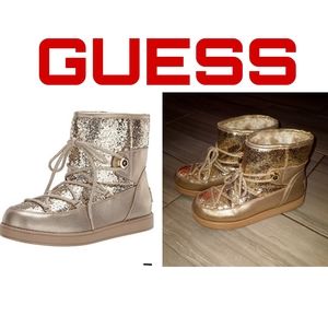 G by Guess Aylan gold glitter boots 8M